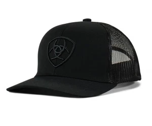 Cappellino da baseball uomo ARIAT nero su nero con logo - Foto 1 di 2