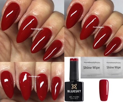 BLUESKY GEL NAIL POLISH RED DARK READY TO PARTY CHRISTMAS UV LED SOAK OFF