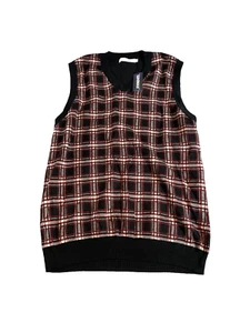 Chaleco Suéter Ginimax Para Hombres XXXL 3XL Pullover Negro Rojo Algodón a Cuadros Golf NUEVO - Imagen 1 de 11