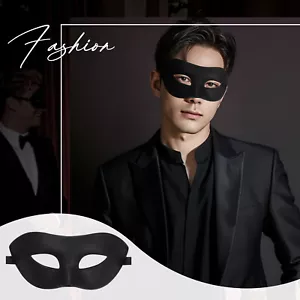 Masquerade Mask for Men Vintage Solid Venetian Half Face Mask for Halloween Ball - Picture 1 of 6