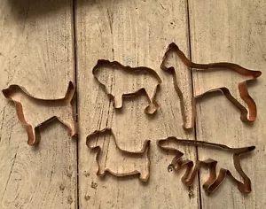 Martha Stewart By Mail Dog Copper Cookie Cutter 5 Piece Set #2 - Picture 1 of 7
