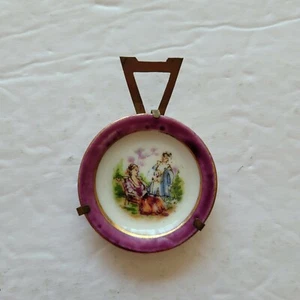 Miniature Courting Couple Plate Dollhouse Japan - Picture 1 of 3