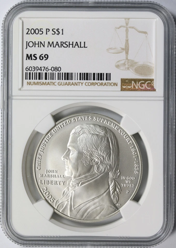 2005-P John Marshall $1 Commemorative Dollar NGC MS69 - Image 1 of 2