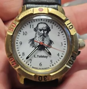 VOSTOK (Wostok) Watch komandirskie Lev Tolstoi Mechanical Working. Russian - Picture 1 of 13
