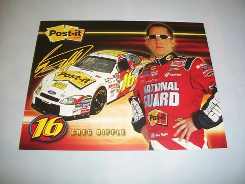 2005 GREG BIFFLE "POST-IT BRAND ROUSH NAT GUARD" #16 NEXTEL CUP SERIES POSTCARD Cover