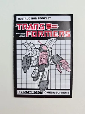 G1 Transformers Omega Supreme Instruction Manual Booklet 1985 Hasbro - Image 1 of 4