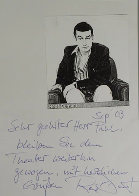 Autogramm deutscher Film- und Theaterschauspieler Rene Dumont (121130) - Bild 1 von 2