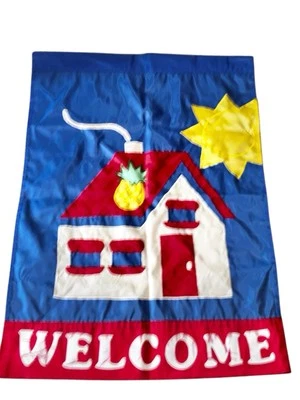 Bandera Decorativa Jardín Piña Bienvenida a Casa Vintage 27 X 40 Nylon Foto 1 de 2