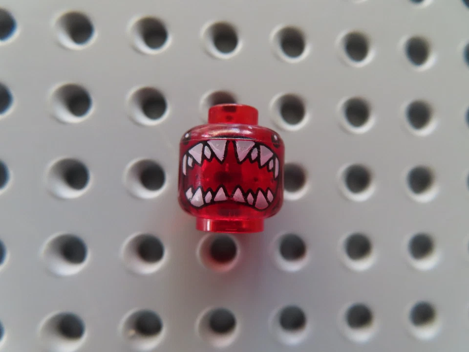 LEGO Figur Kopf 3626pb0501 transparent rot Atlantis Hammerhead Warrior atl017 - Bild 1 von 1
