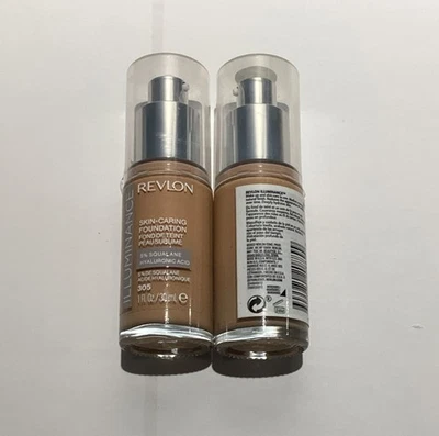 2 Revlon Illuminance Skin-Caring Liquid Foundation 305 Medium Sand - Image 1 of 2