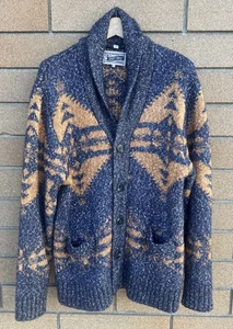 Schott Bros NYC Prescott Southwestern Wool Yak Blend Shawl Cardigan Sweater Sz L - Picture 1 of 5
