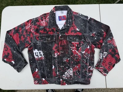 Vtg 80s Pro Player Chicago Bulls Graffiti Denim Jacket Mens M NBA Basketball - Image 1 of 4