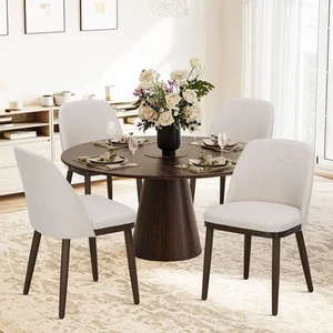 Upholstered Dining Chairs Set of 4, Modern Kitchen Chairs with Back, Fabric S... - Picture 1 of 5