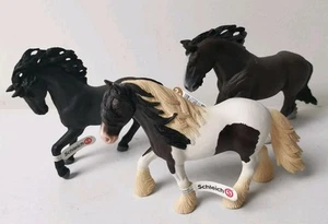 x3 Schleich Caballo Tinker Semental Pura Raza Española Comarca Figura Retirado Raro - Imagen 1 de 14