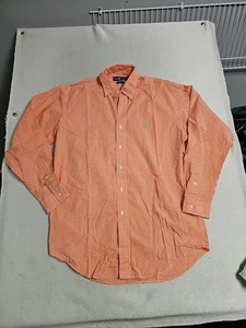 Ralph Lauren Herren Blake Gr. M Tall Orange Weiß Kariert Gingham Langarm  - Bild 1 von 4