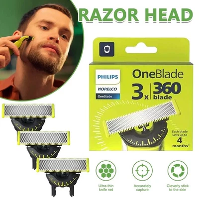 Philips 360 OneBlade Pack of 3 Replacement Blades Shaver QP430/50 LN1