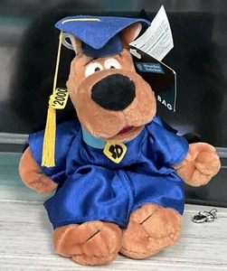 Vintage Warner Bros Scooby Doo Graduation Plush Stuffed Animal 2000 With Tag - Afbeelding 1 van 7