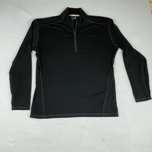 Smartwool Sweater Mens 2XL Black Merino Wool 250 Pullover 1/2 Zip Midlayer - Picture 1 of 10