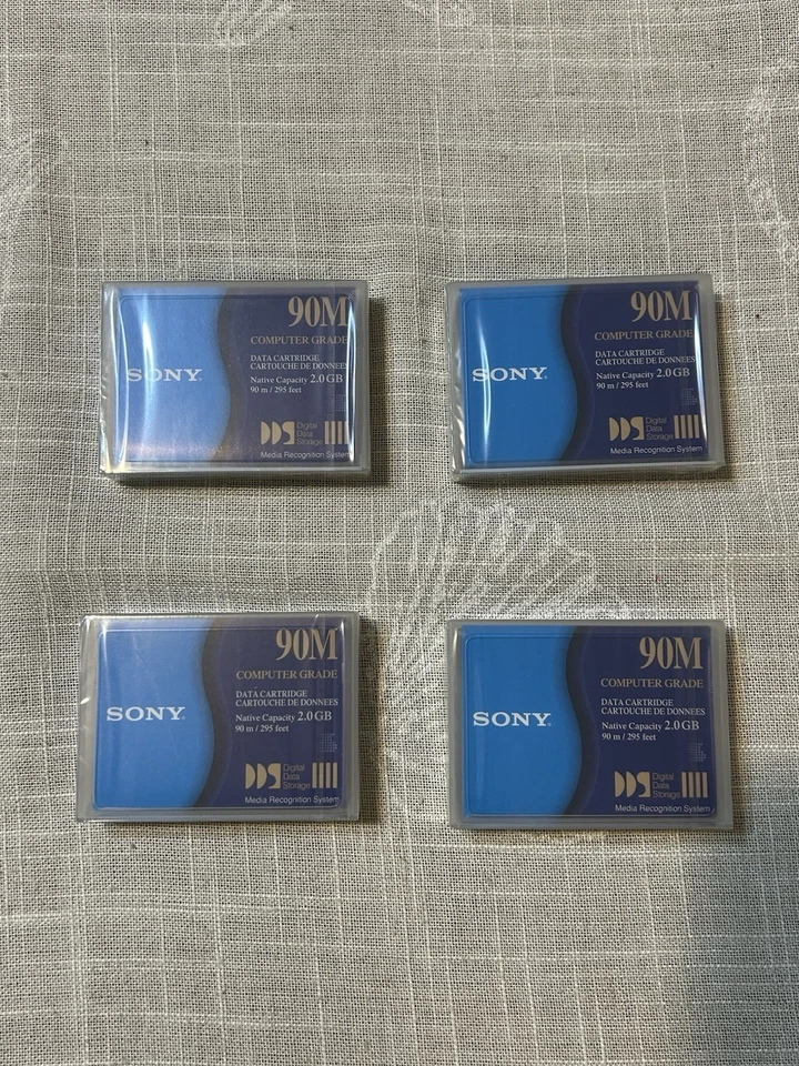 Lot of 4 Sony DG90M DDS Data Cartridges 90M / 2GB Sealed - Image 1 of 4