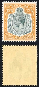 Bermuda SG93 1932 12/6d Wasserzeichen Schrift U/M Kat 250+++ Pfund - Bild 1 von 1