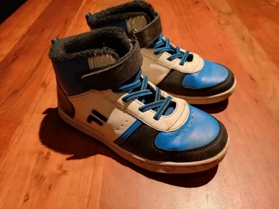 Fila Jungen Winterschuhe Gr. 35, gefüttert, Leder, Klett, Blau-Weiss - Bild 1 von 4
