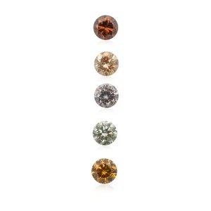 Juego de 5 diamantes sueltos naturales - 0,32 quilates Rosa Naranja Gris Marrón Verde Redondo VS1-SI2 - Imagen 1 de 5