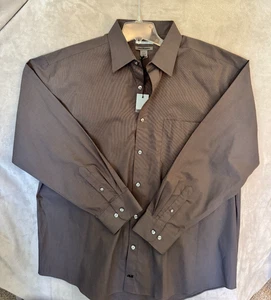 Camisa de vestir gris Johnston & Murphy Easy Care para hombre talla XXL NUEVA CON ETIQUETAS - Imagen 1 de 7
