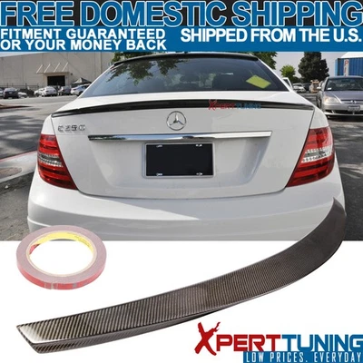 Fits 2008-2014 Benz C-Class W204 D Style Rear Trunk Spoiler Carbon Fiber - CF Foto 1 de 3