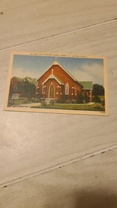 Boone NORTH CAROLINA - Saint Luke’s Episcopal Church Vintage Leinen Postkarte - Bild 1 von 2