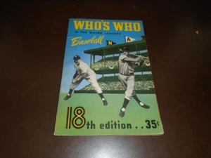 VINTAGE 1950 WHO'S WHO IN BASEBALL GUIDE BY CARMICHAEL  EX-MINT PLUS - Bild 1 von 6