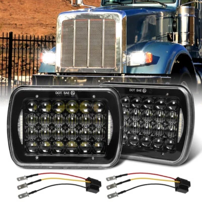 Faros LED H4 7X6 "5X7" pulgadas proyector halo para Peterbilt 365 367 2008-2017 Foto 1 de 4