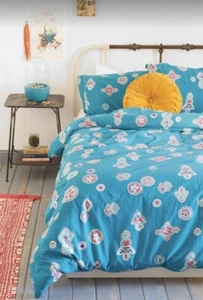 Urban Outfitters Boho Magical Thinking Turquoise Medallion Duvet & Shams F/Queen - Picture 1 of 5