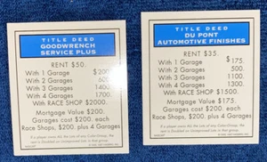 1997 Monopoly Nascar Edition Replacement Blue Properties (2) - Picture 1 of 3