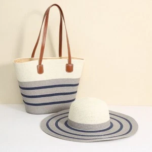 Straw Tote Bag Square Handbags Fashion Woven Shoulder Bag Vacation - Picture 1 of 18