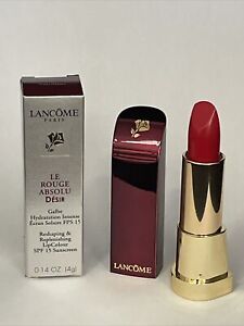 Lancôme Le Rouge Absolu Desir Liptick VALENTINE Red MC346 Full Size NIB