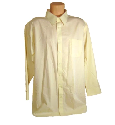 Рубашка с длинным рукавом PAUL FREDRICK Trim Fit 18-33 желтая 100% хлопок без утюга - Изображение 1 из 4