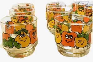 Nancy Lynn Anthropomorphes Gesicht Orange Zitrone Gesicht Saft Gläser 12er Set - Bild 1 von 6