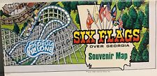 Six Flags Over Georgia 1991 Vintage Theme Park Souvenir Map Warner Bros Cyclone