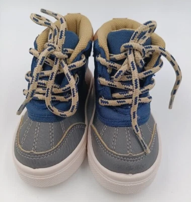 Botas Oomphies Niño Pequeño Gris Azul Marino Niño Botines Zapatos con Cordones Talla 4C Foto 1 de 4