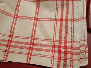 Una toalla de mano de algodón blanco a rayas rojas dobles 20" x 30" nueva sin etiquetas - Imagen 1 de 3