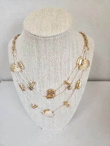 Ashley Cooper Multi Strand Necklace Seashell Beads Chain and String - Picture 1 of 8