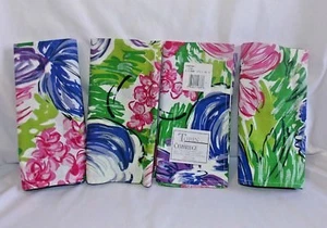 4 New Tobin Cambridge Napkins 16" x 17" Cotton Purple Pink Green Floral Tropical - Picture 1 of 6