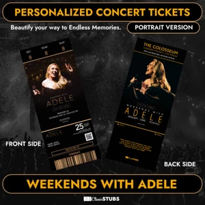Weekends at Adele Custom & Personalized Concert Stub Tickets - Picture 1 of 7