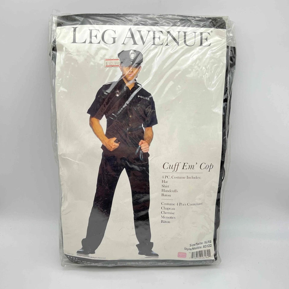 New Leg Avenue Mens Cuff Em Cop Costume - Size XL - Image 1 of 4