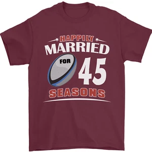 45 Año Boda Aniversario 45th Rugby Hombre Camiseta 100% Algodón - Imagen 1 de 110