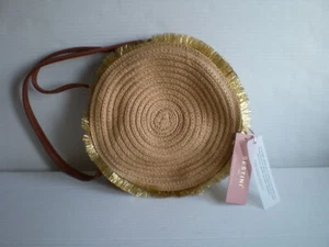 Bestini Paris Travel Summer Bag Beach Real Paper Straw Tan Women Sea Holidays - Picture 1 of 11