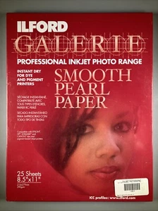 Ilford Galerie Smooth Pearl 25 sheets Professional Inkjet Photo Paper NEW sealed - Picture 1 of 3