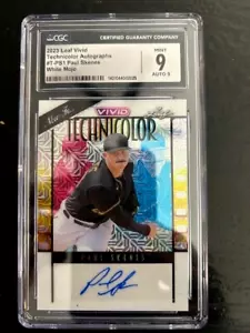 2023 LEAF VIVID TECHNICOLOR PAUL SKENES AUTO WHITE MOJO CGC 9 - Picture 1 of 4