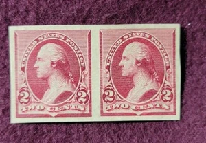 2 cent Washington Die Proof PAIR on stamp paper - Scott# 219DPe - Mint, NH - Picture 1 of 4