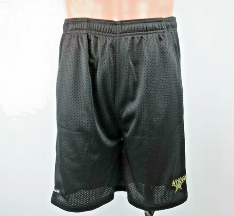 Reebok Mena Dallas Stars Shorts Athletic Track Mesh sz L Black Athletic Work Out Cover